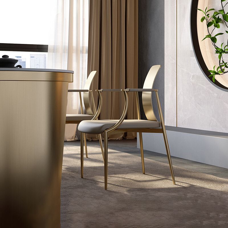 Glam Track Arms Armchair Basic Fixed Back Accent Armchair for Living Room
