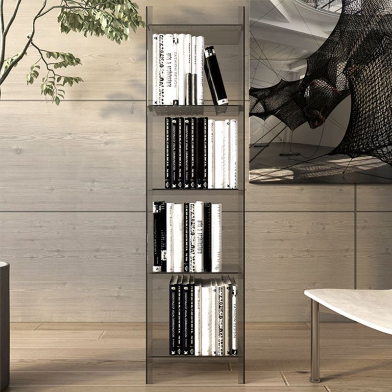 Glam Style Acrylic Standard Bookcase Vertical Closed Back Bookshelf