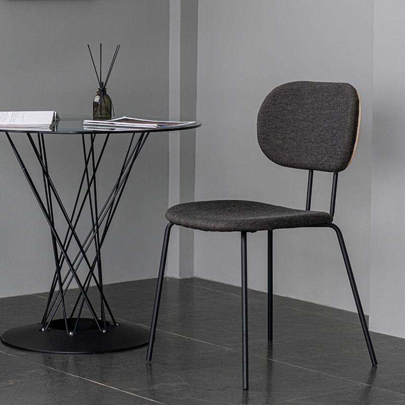 Industrial Open Back Dining Side Chair Fabric Dining Chairs for Home