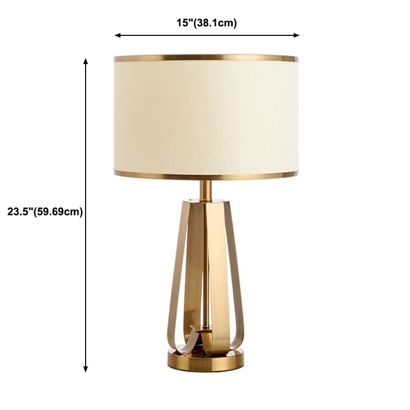 Trommelförmige Nächte und Lampenminimalist Style Metall Gold Tischlicht für Schlafzimmer