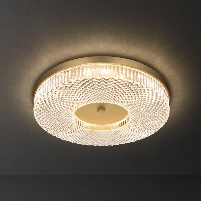 Round Flush Mount Light Fixtures Ultra-Contemporary Crystal Ceiling Light Fixtures for Bedroom