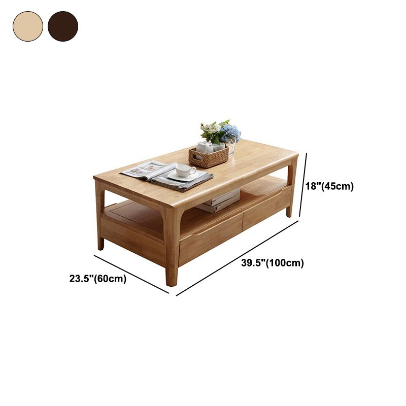 4 Legs Rectangular Coffee Table Made of Solid Wood/black/walnut/white Cocktail Table