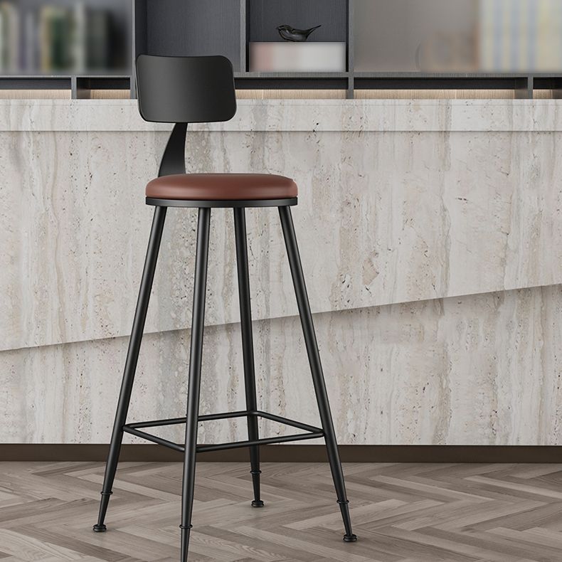 Industrial Matte Finish Coffee Shop Stool Footrest Low Back Stool