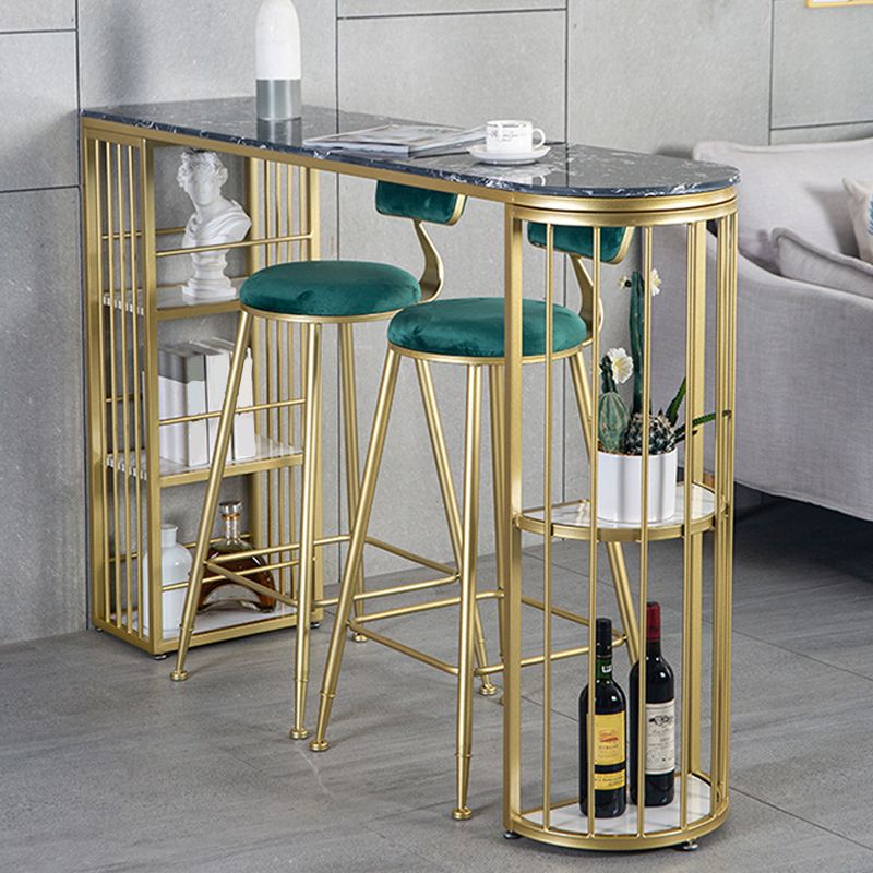 Glam Pub Height Dining Table Stone Top Pub Table for Dining Room