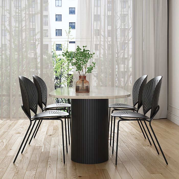 Simplicity Style Furniture Oval Double Pedestal Dining Site Table for Dining Room