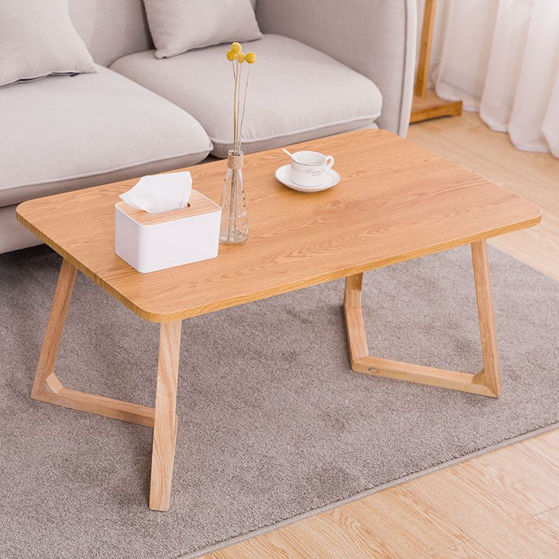 Modern Wooden Rectangular Coffee Table Cocktail Table in Natural