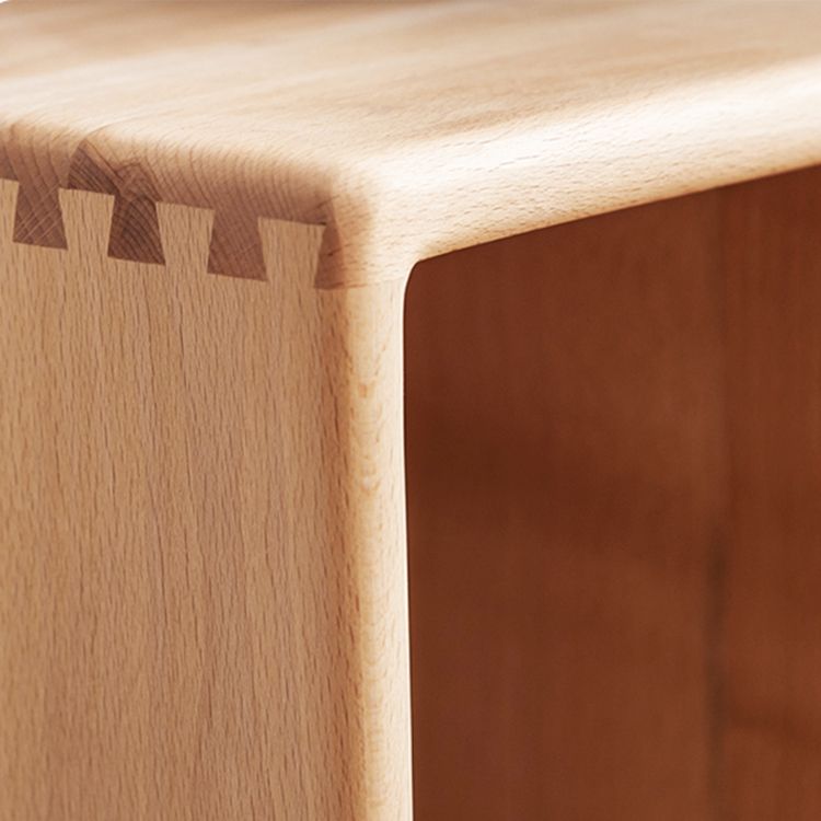 Contemporary Solid Wood Bookshelf Open Back Bookcase for Home Office