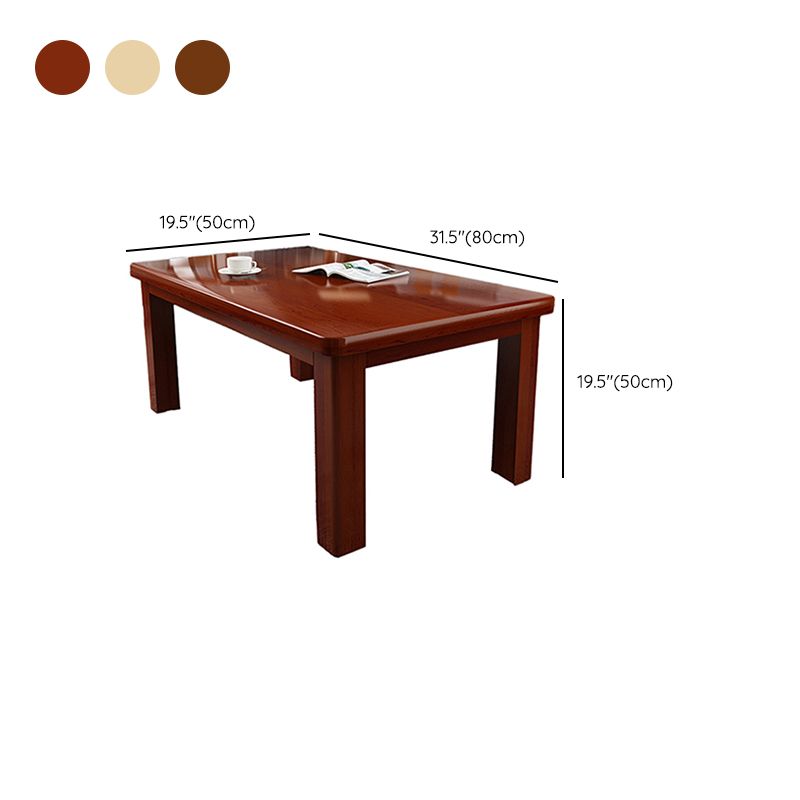 Modern 4 Legs Rectangle Cocktail Table Solid Wood Coffee Table