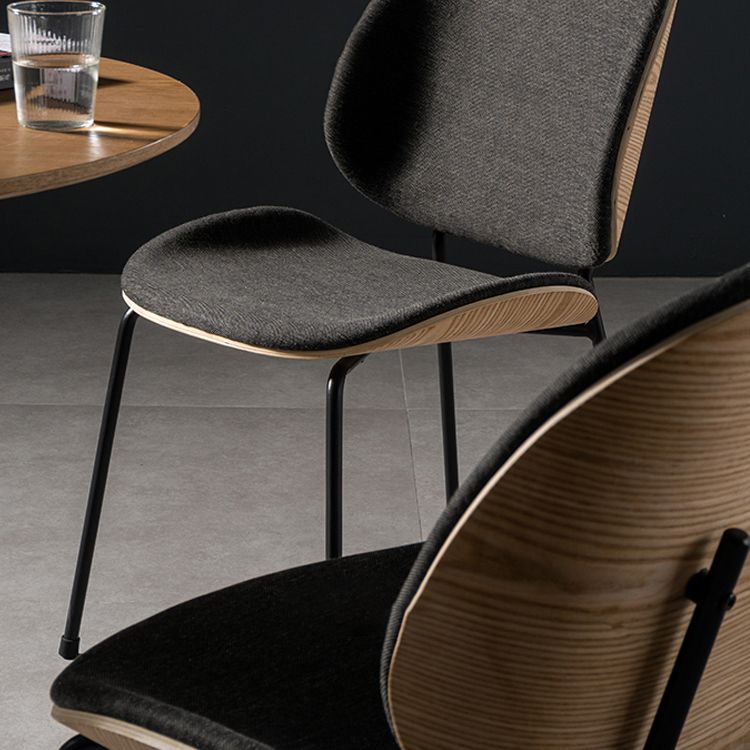 Modern Style Kitchen Chair Dining Armless Chair with Metal Legs