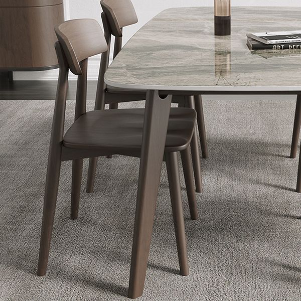 Mesa de comedor rectangular de piedra sinterizada moderna para comedor