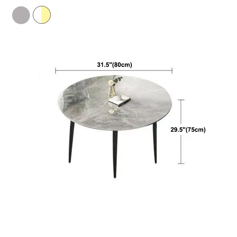 Sintered Stone Dining Table Modern Kitchen Furniture with 4 Metal Legs