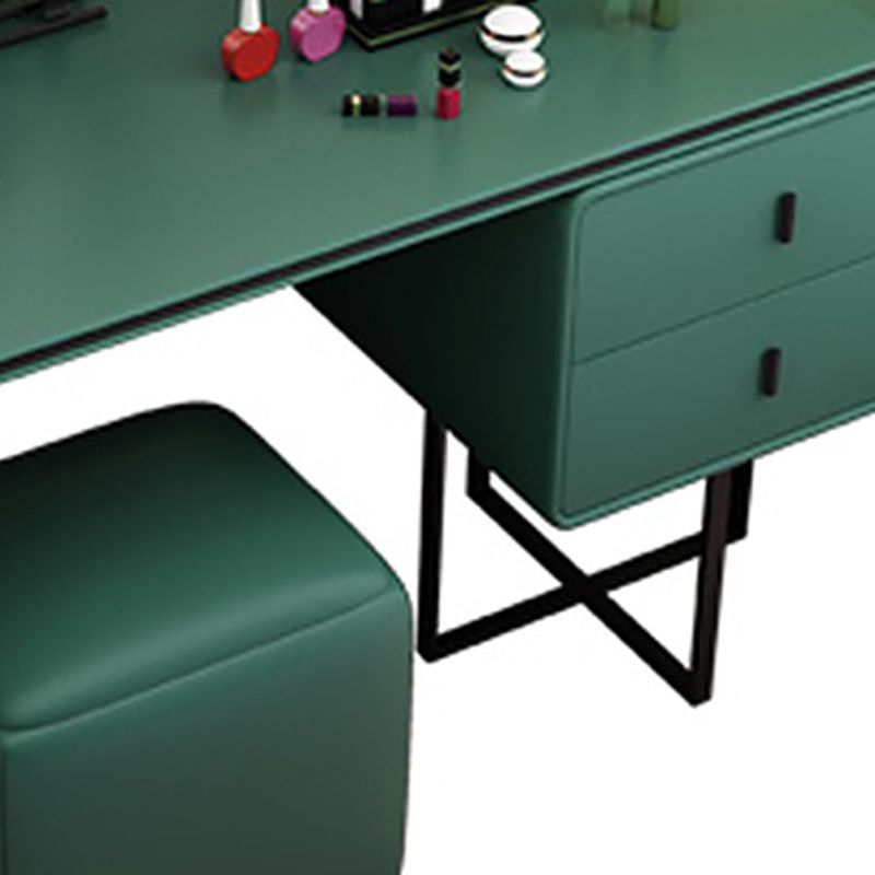 Glam Wooden Vanity Dressing Table Set 2-Drawer Makeup Vanity Desk Table