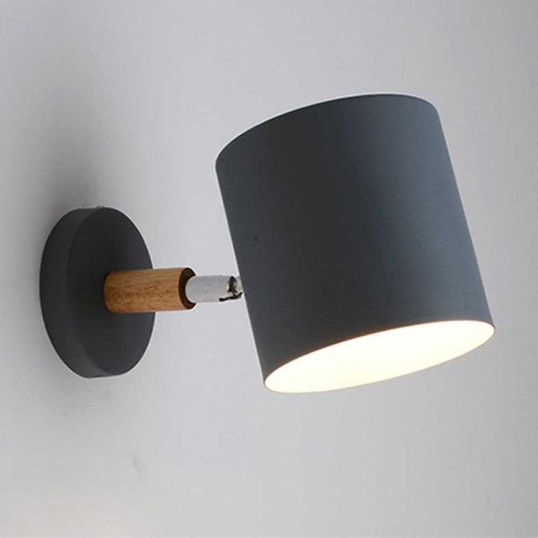 Cylinder Wall Mounted Lamps Modern Style Metal 1 Light Wall Light Sconces