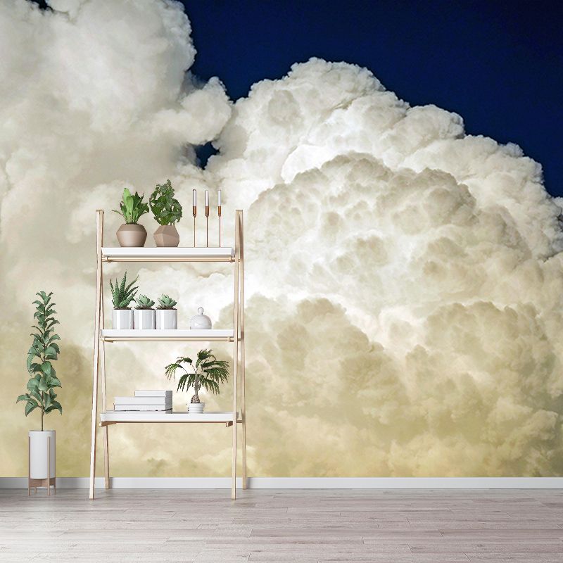 Modern Sky Wall Mural Moisture Resistant Wall Covering for Bathroom