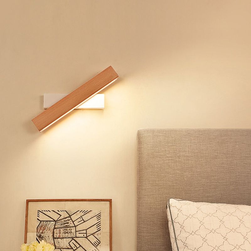 Luz de pared de madera de forma cuadrada estilo moderno 1 luz de montaje de pared ligera