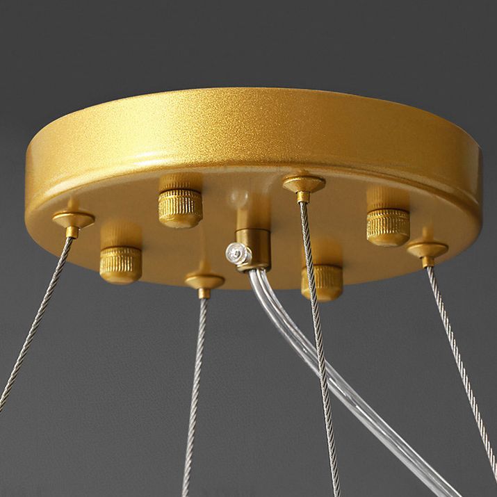 Circle Chandelier Light Fixture Designer Modern Simplicity Glass Pendant Lighting for Restaurant