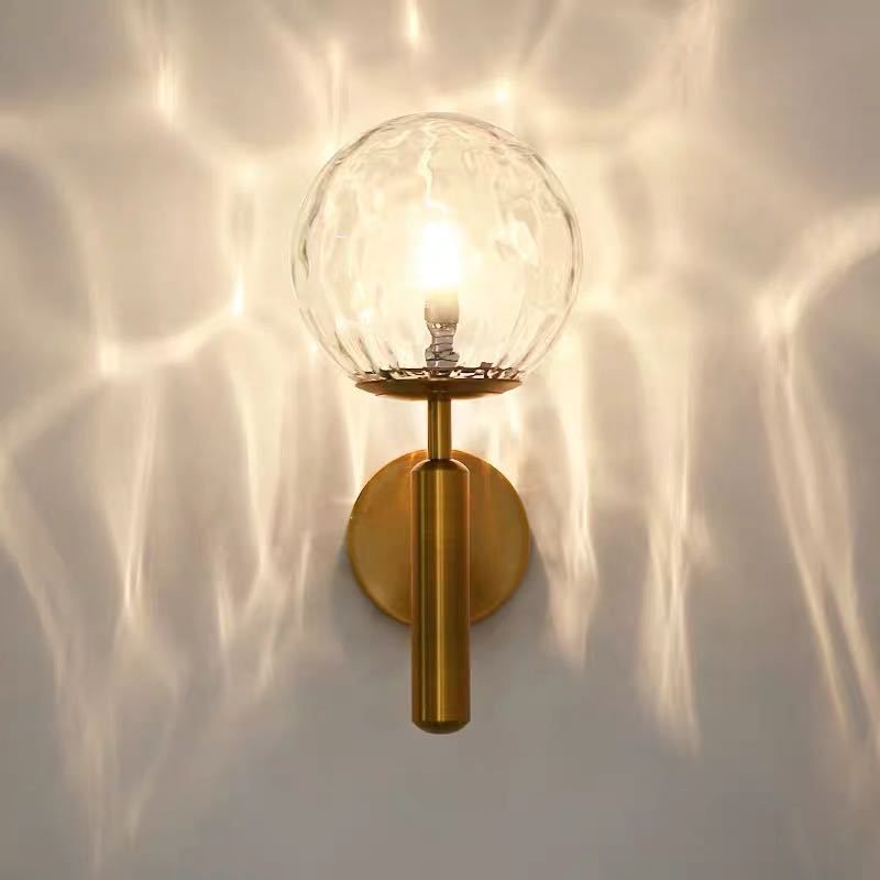 Nordic Style Single Light Wall Mounted Light Ball Glass Shade Wall Lighting for Bedside