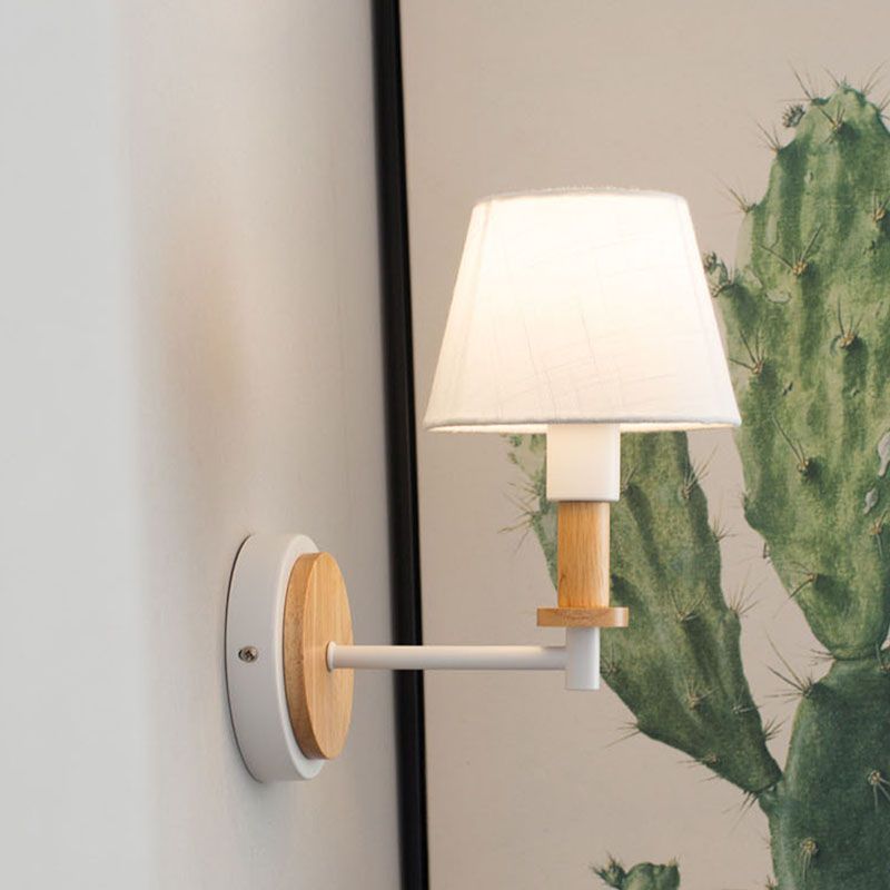 Cone Wood Wall Light Nordic Modern 1-light Wall Sconce for Children's Room