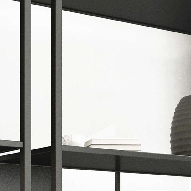 Rectangle Metal Bookshelf Scandinavian Open Bookcase with Shelves