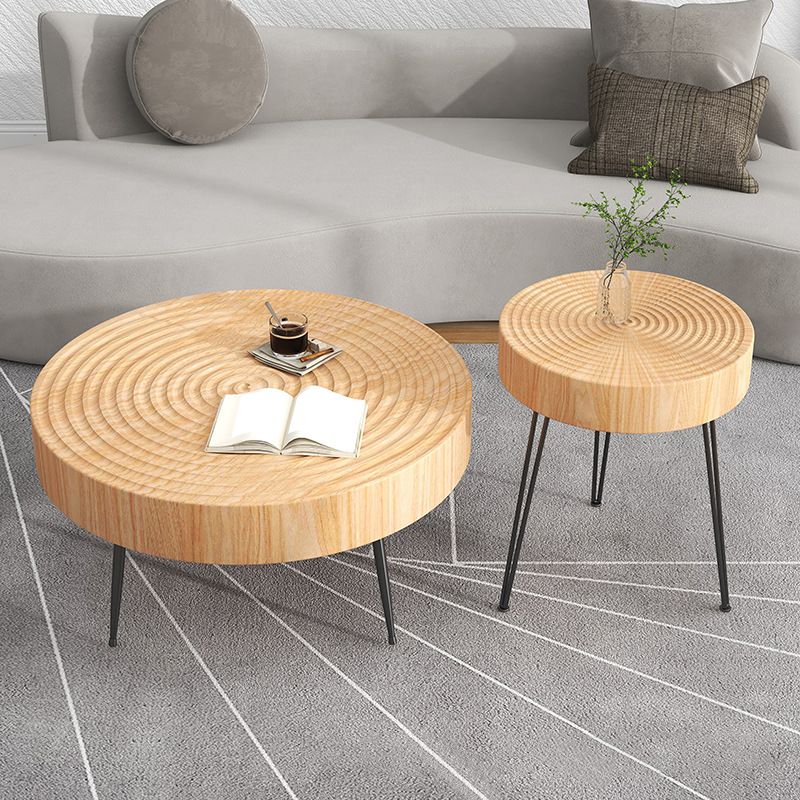 Scandinavian Round Wood Cocktail Coffee Metal 3 Legs / 4 Legs Coffee Table