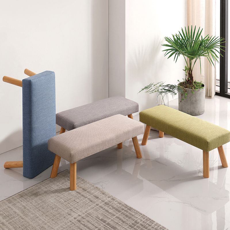 Contemporary Scratch Resistant Ottoman Rectangle Green Pine Wood Cube