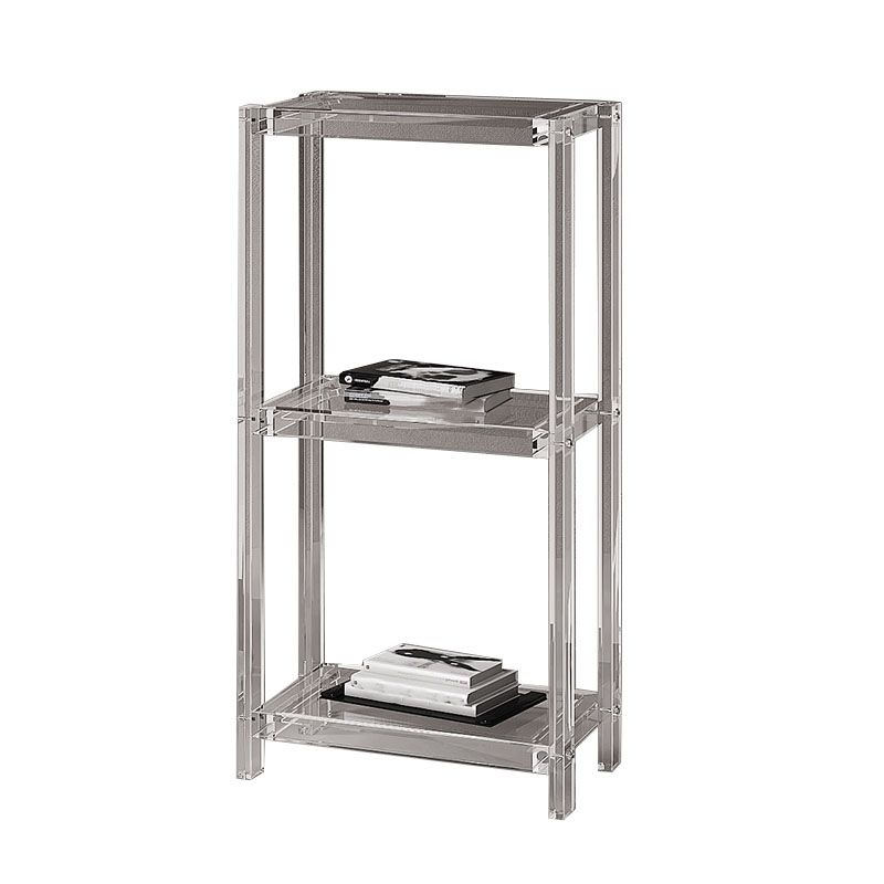 Contemporary Open Back Standard Bookshelf Acrylic Bookcase with Shelves