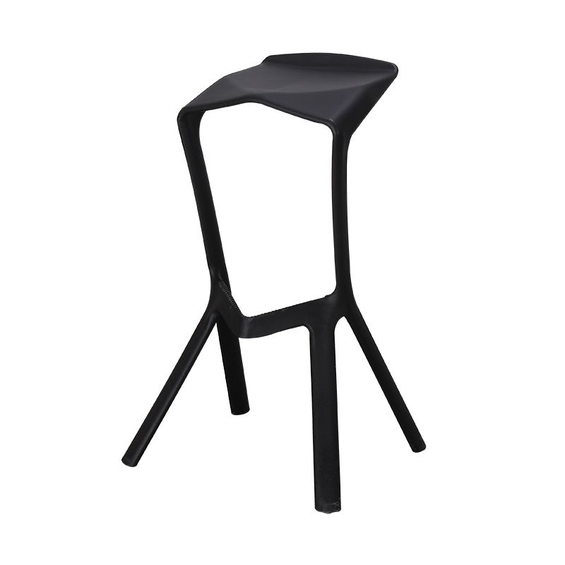 Contemporary Style Backless Plastic Stackable Bar Stool for Home