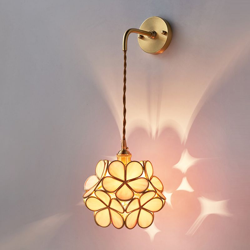 1 Light Unique Glass Wall Light Modern Style Wall Mount Light Fixture