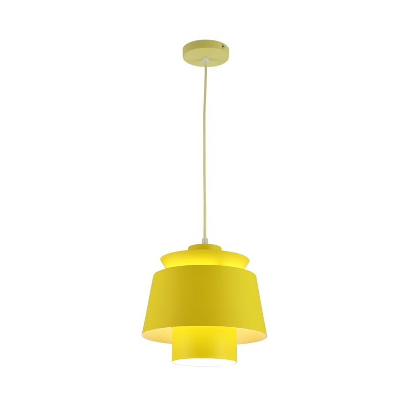 Lámpara de luz colgante de estilo modernista Metálico 1 cabezal Lámpara colgante de sala de estar en negro/gris