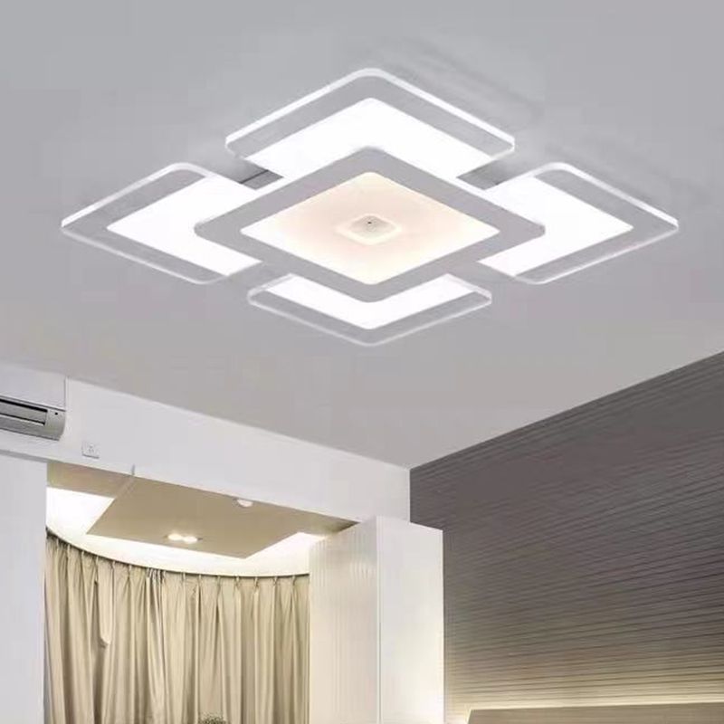 Lámpara de techo de montaje rectangular Lámpara Moderna LED de montaje de techo de montaje con sombra acrílica