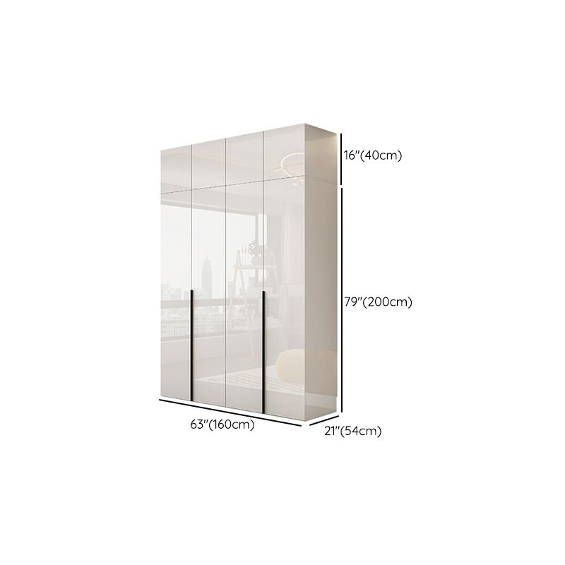 Hinged Wardrobe Armoire with Shelves White Wardrobe Closet for Home