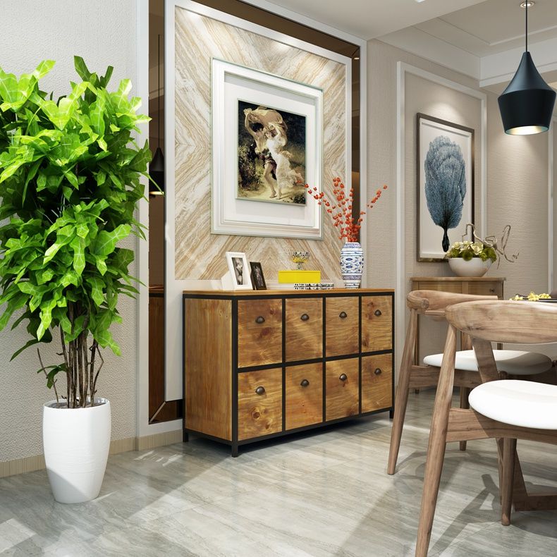 29.5" Tall Solid Wood Apothecary Accent Chest Rectangular Storage Cabinet with Drawers