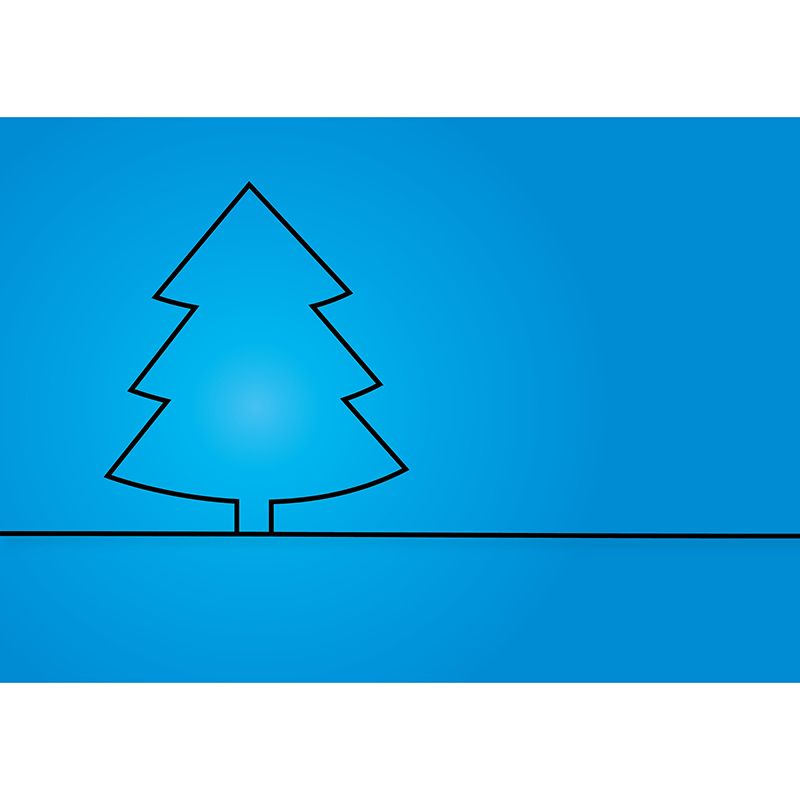 Christmas Tree Mural Contemporary Illustration for Children Room Decoration