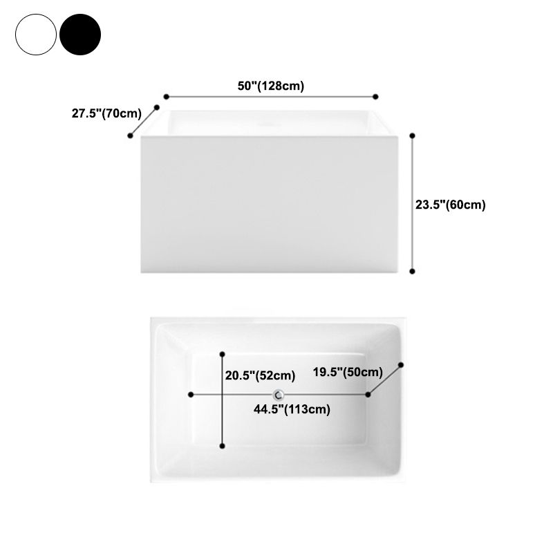 Modern Acrylic Alcove Bathtub 23.6" H Rectangular Bath Tub for Home