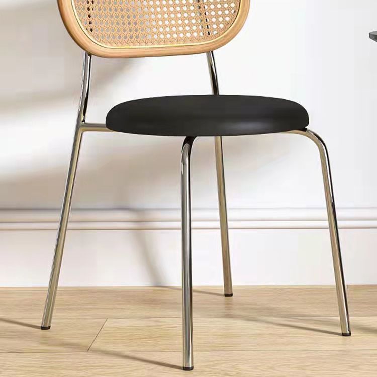 Contemporary Metal Dining Room Chairs Upholstered Armless Chair for Home Use