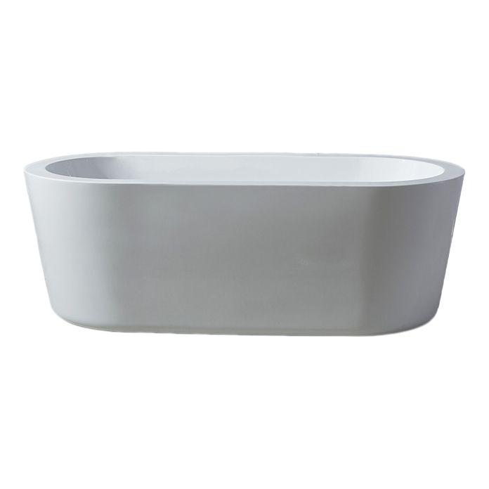 Modern Oval Stand Alone Bath Back to Wall Acrylic Soaking Bathtub