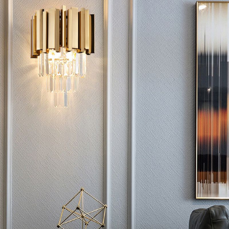 Contemporary Crystal Wall Lamps Metal Wall Light Fixtures for Bedroom