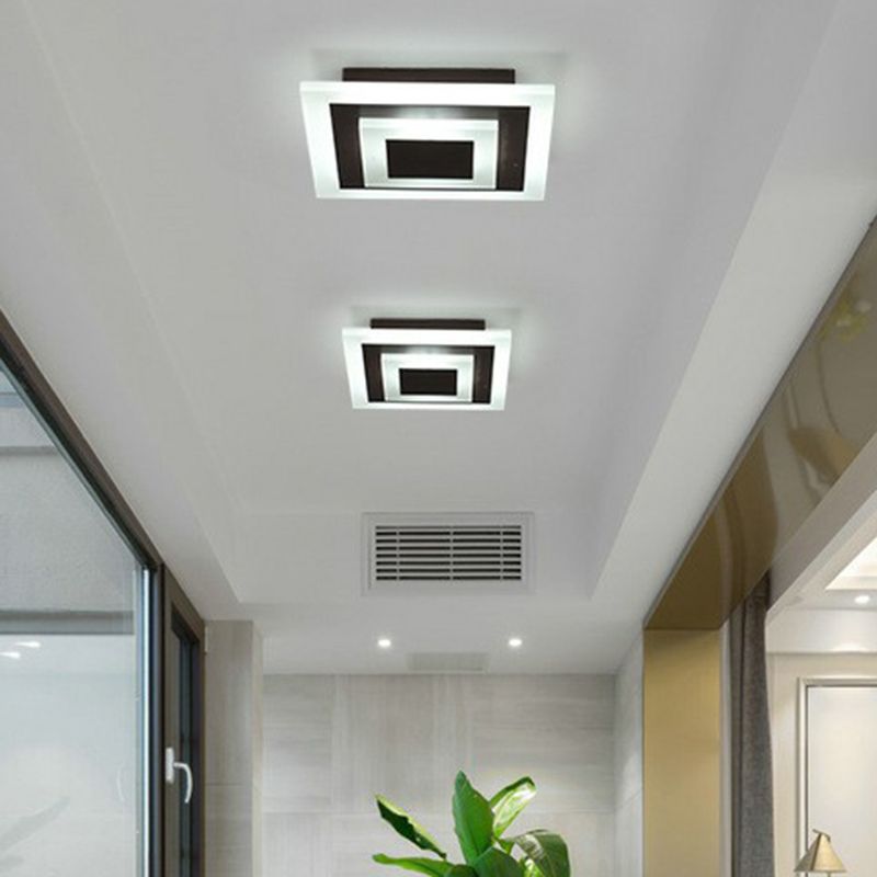 Lámpara de techo empotrada LED de estilo moderno acrílico con luz empotrada de pasillo geométrico