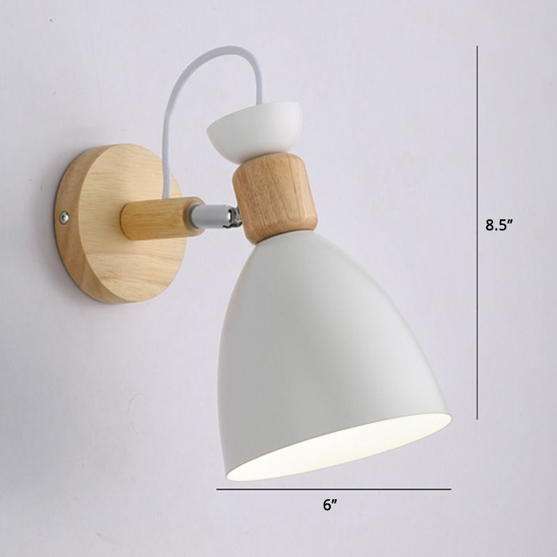 Rotatable Schatten Metall Wand montiert Lesen leichter Makkaronstil 1-Licht-Wandlampe für Schlafzimmer