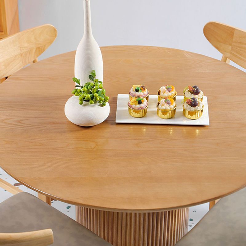Table de salle à manger en bois massif de pin, table de pub ronde moderne avec pieds au fini naturel