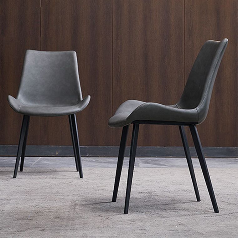 Modern Simple Arm Chair Faux Leather Dining Arm Chair for Dining Room