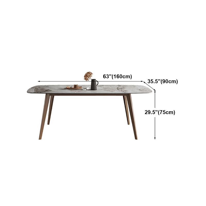 Glam 1/2/5/7 Pieces Dining Table Set with Grey Sintered Stone Top Rectangle Dinette Set