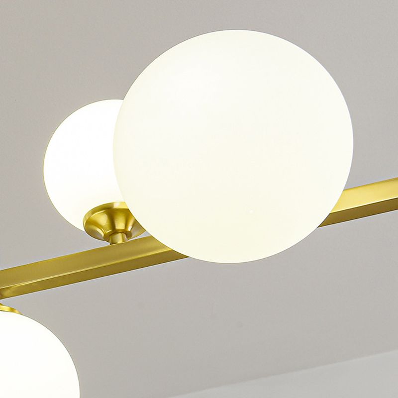 Modern Style Globe Shade Island Pendants 8-Lights Glass Pendant Lights for Dining Room