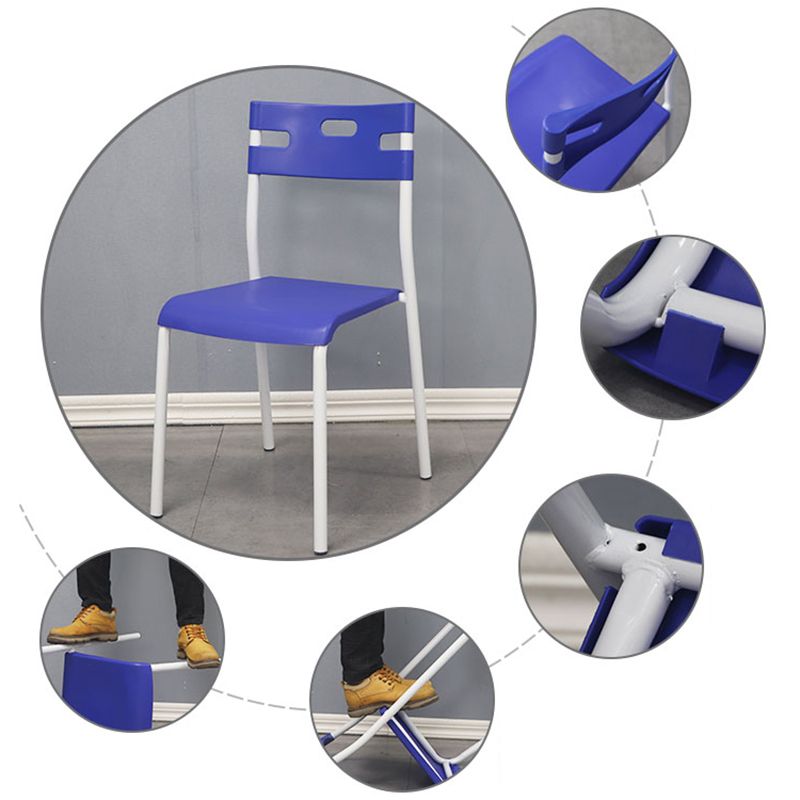 Chaises de salle à manger en plastique contemporaines, chaise sans bras latérale à dossier ouvert pour usage au restaurant