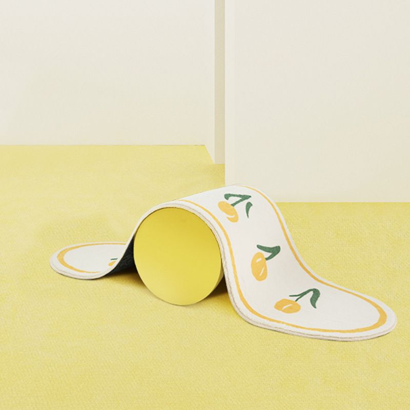 Yellow Flowers Rug Polyester Rug Area Carpet Anti-Slip Washable Rug for Living Room