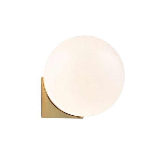 Contemporary Globe Wall Light with White Glass Shade Wall Lamp for Dining Room