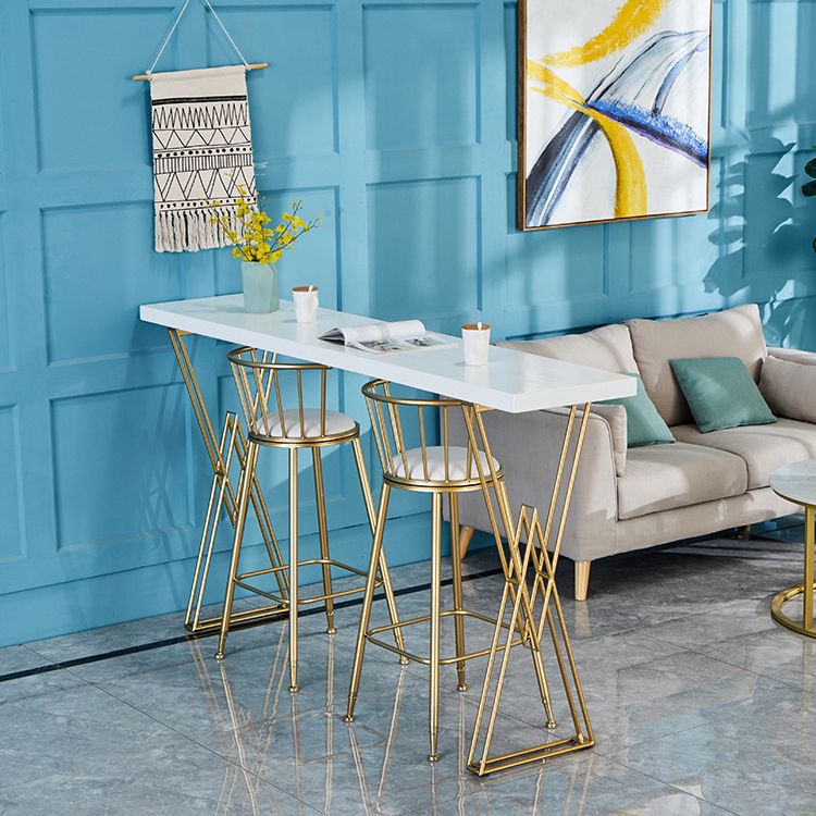 Traditional Luxury Solid Wood Table Gold and Metal Base Bar Table