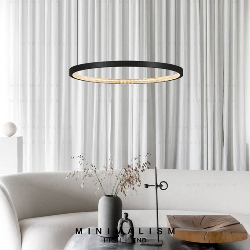 Lampadario moderno del cerchio di illuminazione a pendente a pendente lampadario in metallo lampadario