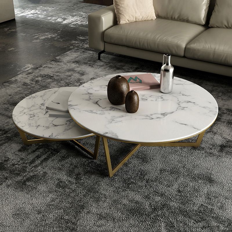 Round Frame Coffee Table Slate Top Coffee Coffee or End Table