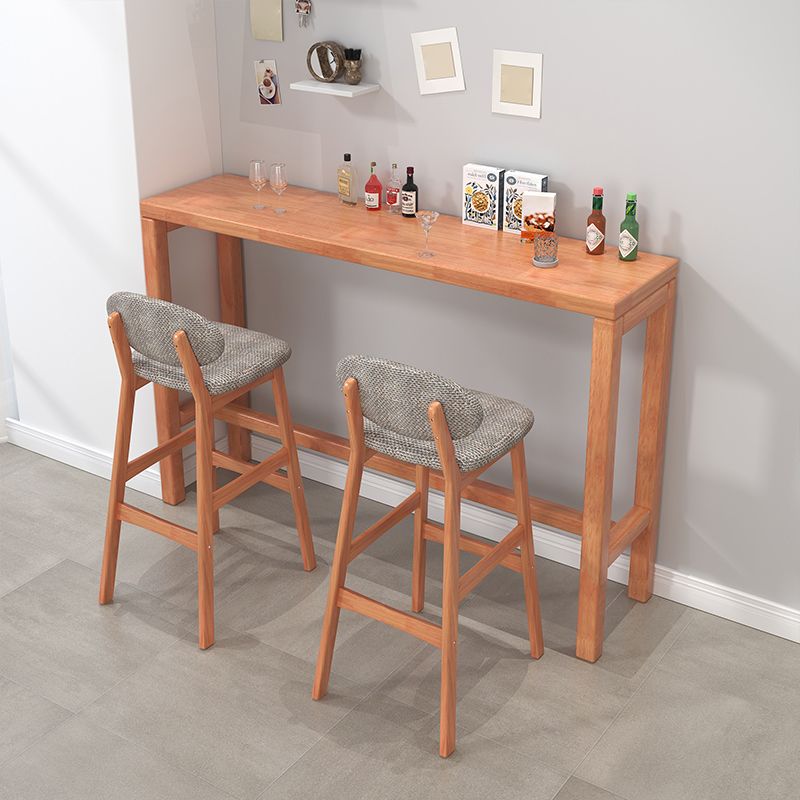 Modern Dining Room Rectangle Trestle Solid Wood Bar Dining Table